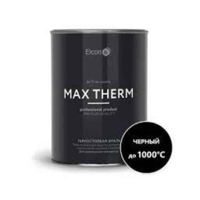 Эмаль термостойкая Elcon чёрная  до 1000С (0,8 кг)
